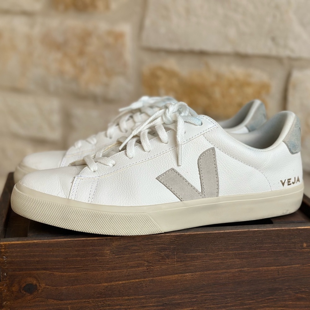 Veja White and Gray Casual Sneakers